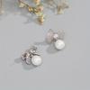 Fashionable Jewelry Exquisite Inlaid Zircon Bow Earrings Sweet Pearl Pendant Earrings