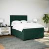 Cadre de lit avec matelas - Maison Exclusive - Velours vert foncé - 140x200cm - Tête de lit réglable