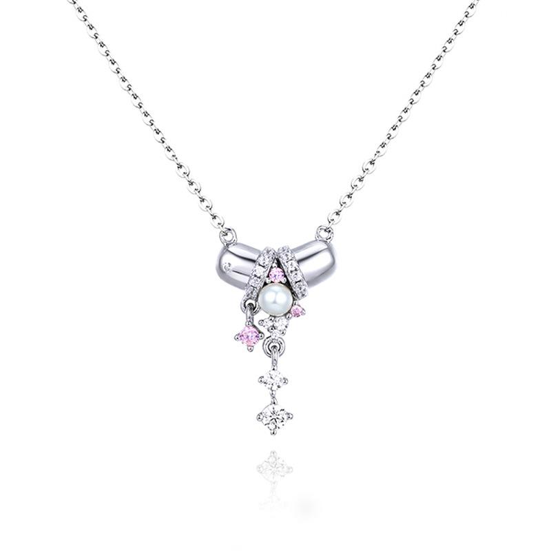 [Hot Sale] 925 Accessories Versatile Premium Accessories Freshwater Pearl Necklace Women s Collarbone Chain Wholesale 925 silver
