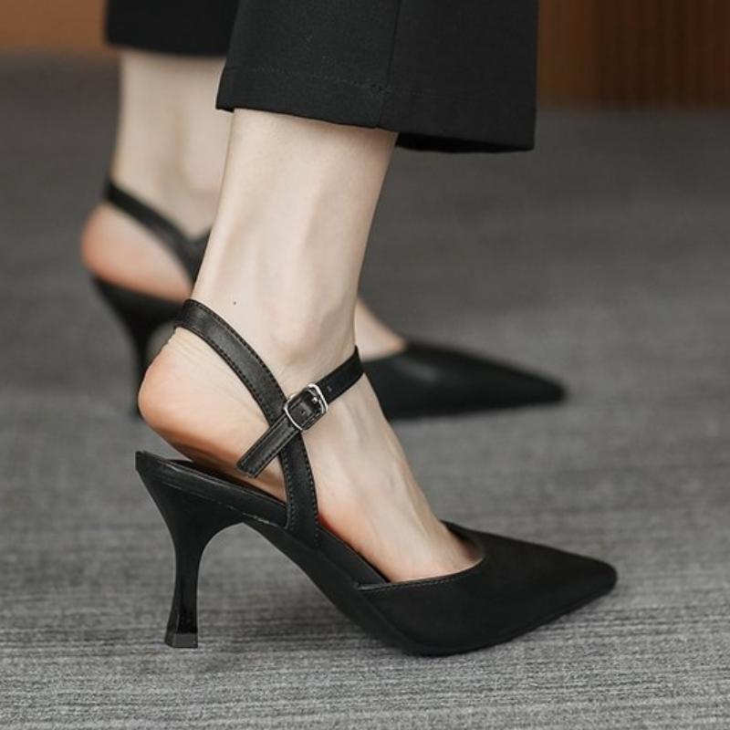 2024 Sexy Pointed Toe Women's Sandals High Quality Nude Color High Heels Fashion Shallow Mouth Women's Formal Shoes Zapatos