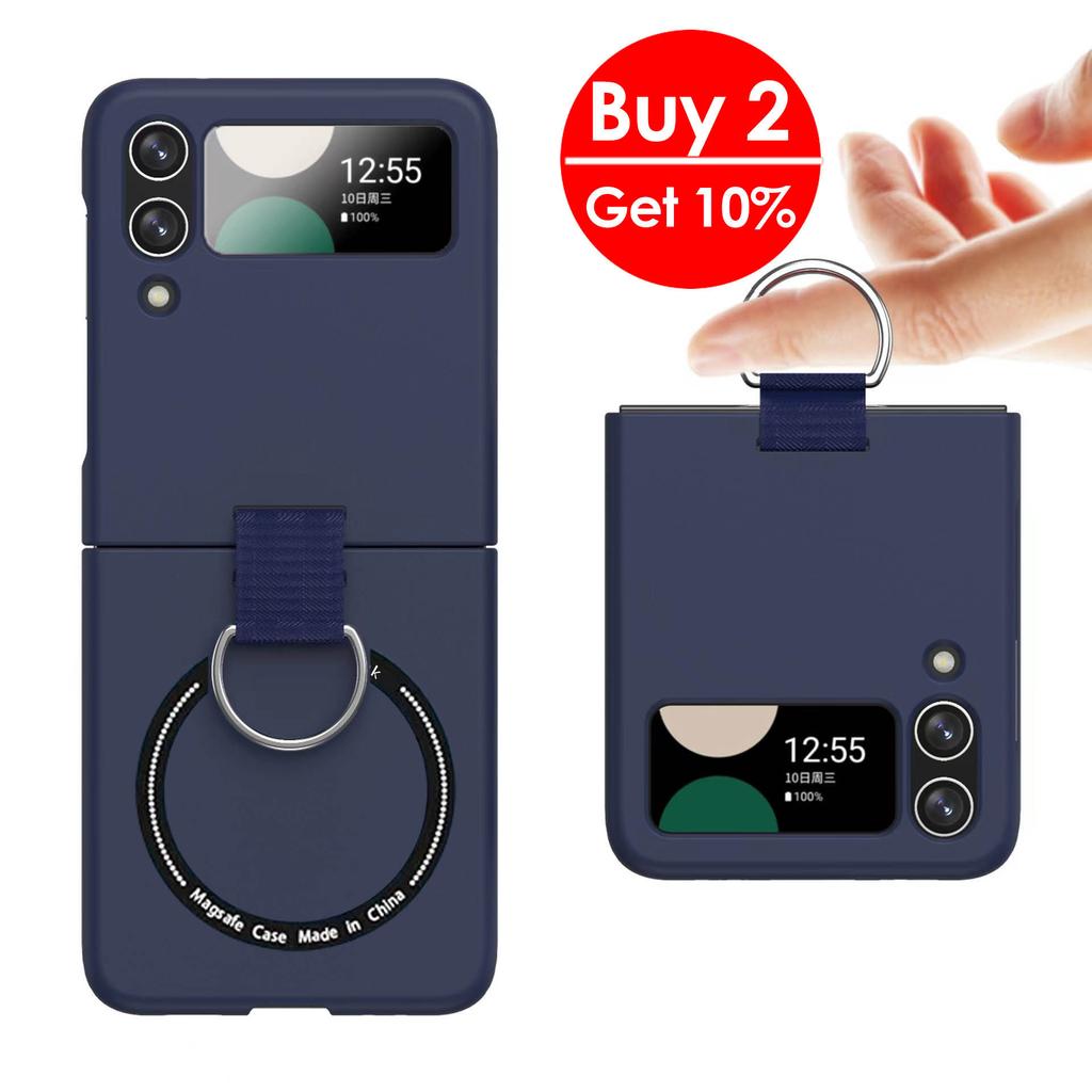 Anti-scratch Magsafe Ring Case for Samsung Galaxy Z Flip 6 5 4 5g Non-slip Holder Wireless Charging Cover for Samsung Z Flip3