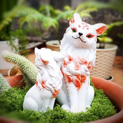 Sculpture d'Animal Mignon Résine Ornement de Bureau Artisanat Jardin Miniatures Figurine Pelouse
