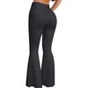 Pantaloni a zampa vita alta da donna, vestibilità slim, elasticizzati, per yoga, casual, a gamba larga, a campana, per l'uso quotidiano