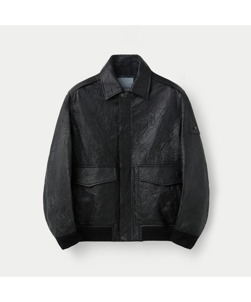 Series Cracked Blouson Leather Jumper Sauds26201Bkx