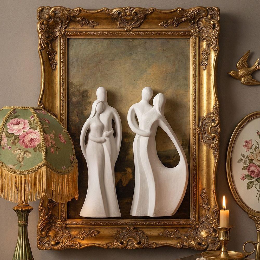 DIY Abstrakte Paare Silikonformen Ornamente Handgefertigte Gips Zement Epoxidharz Form Wiederverwendbar Antihaft Seifenform