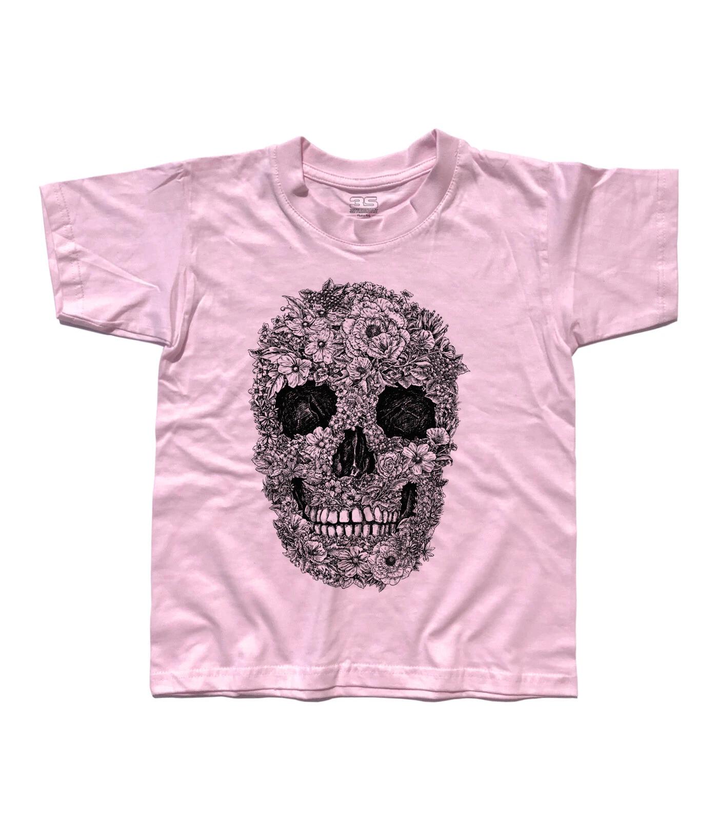 T-Shirt Child Skull Mexican Flowers Flower Traditional Tatuaggio 160