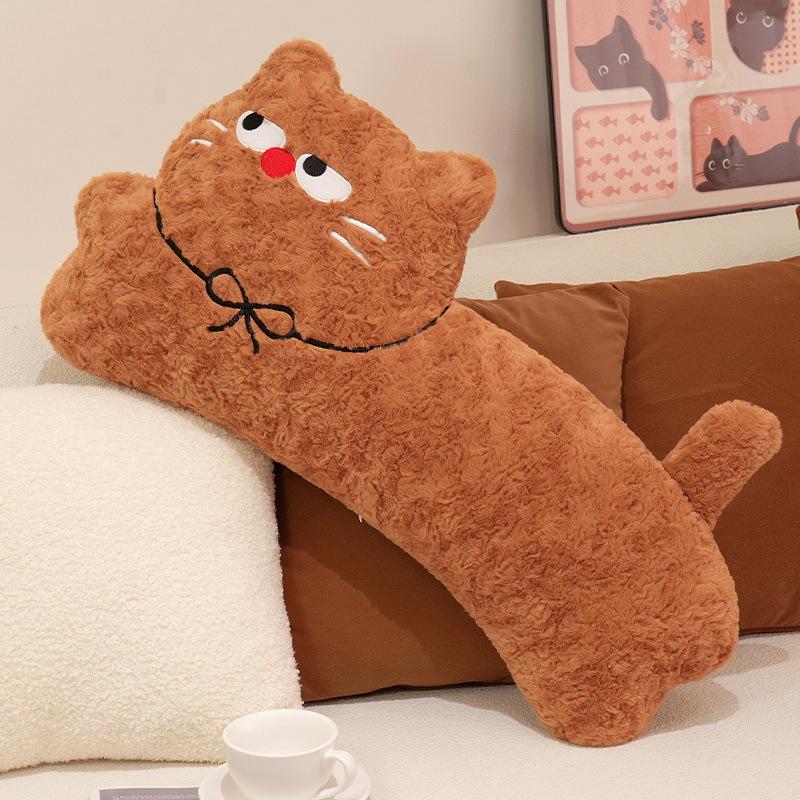 Cartoon Kitten Long Pillow Curved Pillow Children'S Bed Cat Throw Pillow Doll Removable And Washable Cushion