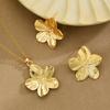 3pcs Stainless Steel French Vintage Flower Jewelry Set for Women Fashion Exaggerated Necklace Earrings Jewelry Set Daily Gifts