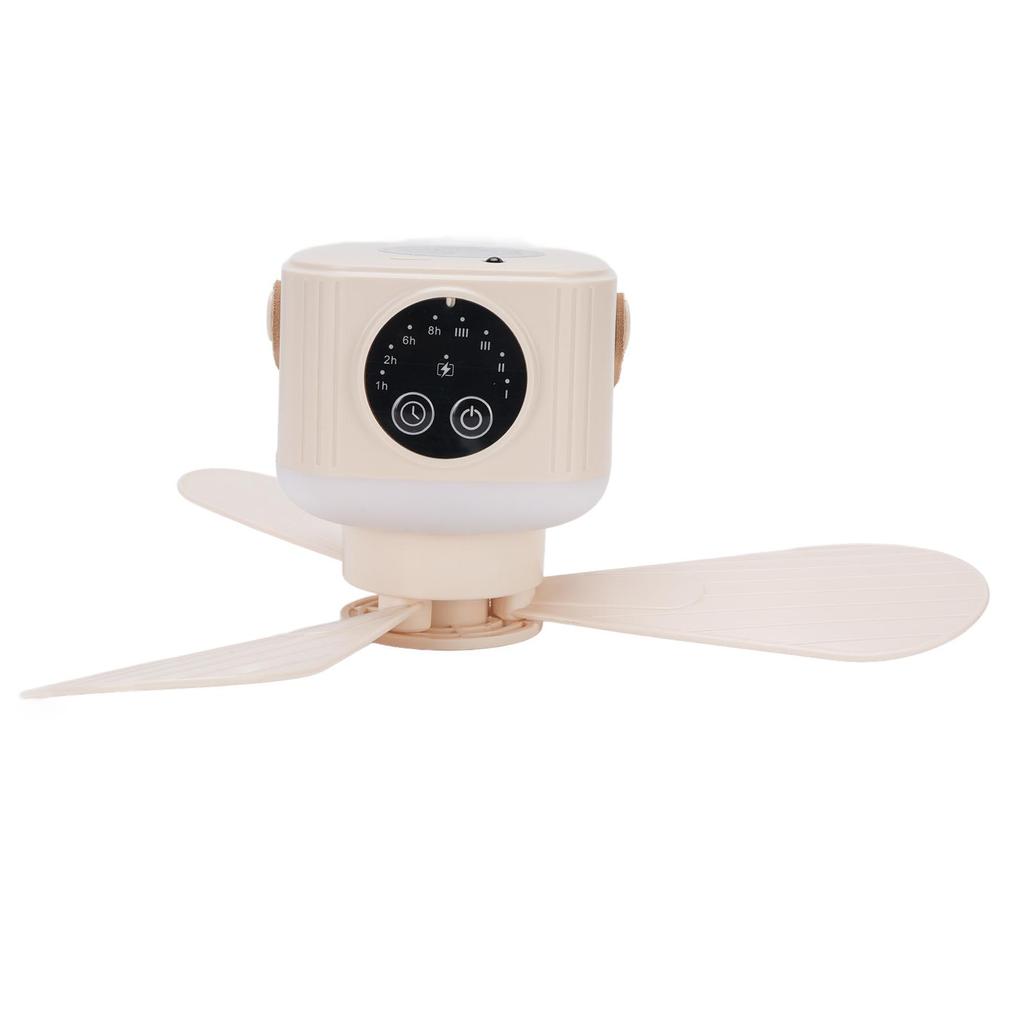 Small Portable USB Ceiling Fan with Light Remote Control Timer 4 Wind Speed Tent Hanging Fan for Camping Outdoor