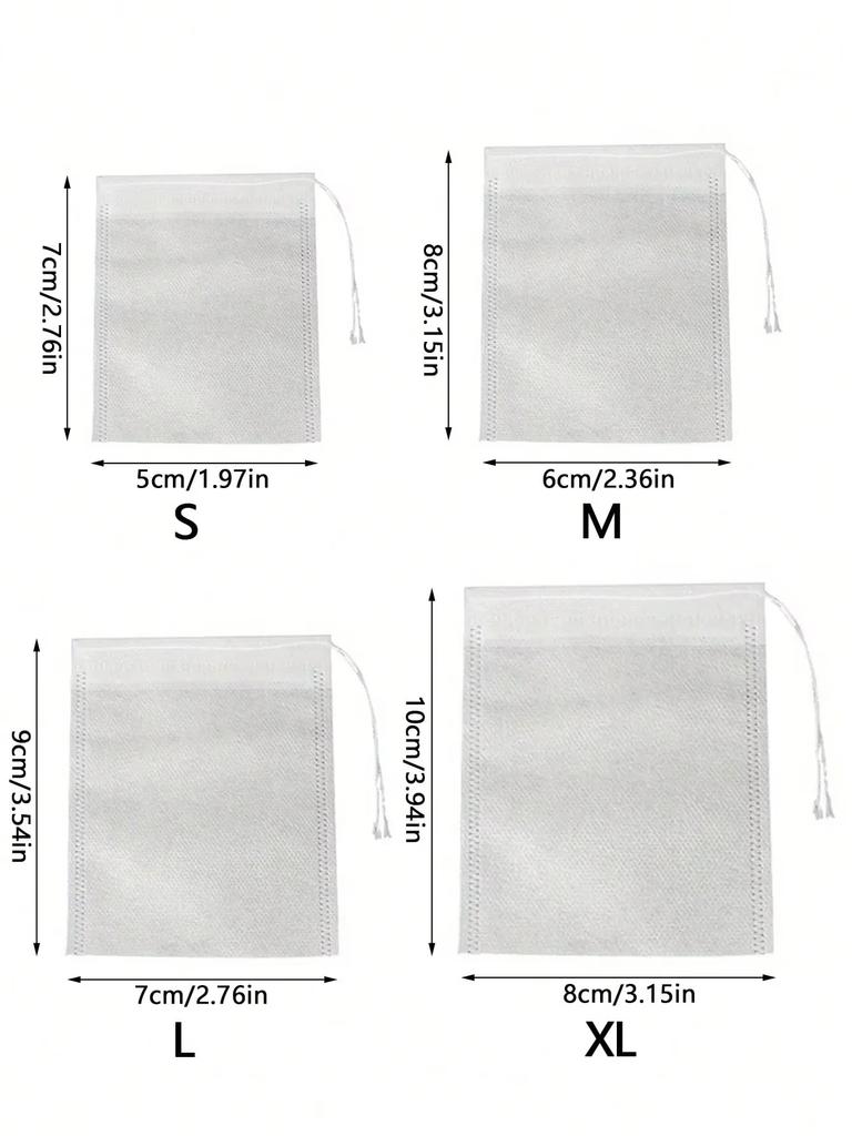 100pcs Disposable Tea Bags Filter Bags S-XL Non-woven Fabric Spice Filters Teabags for Tea Infuser with String Heal Seal Food