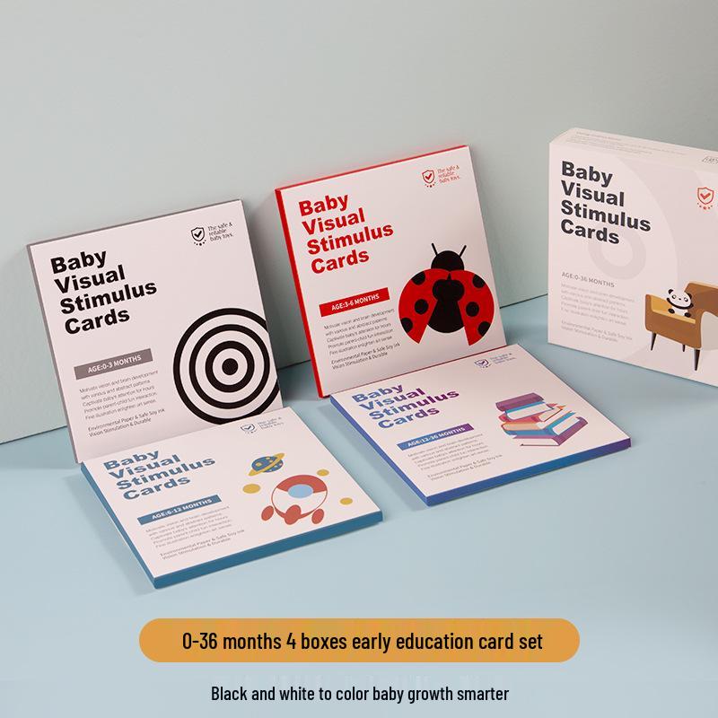 Free Shipping: Black & White Baby Visual Stimulation Cards for Early Education and Tracking, Suitable for Newborns 0-3 Months
