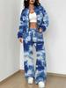 Gradual Change Autumn and Winter New European and American Women's Clothing Tie-dye Printing Suit Women