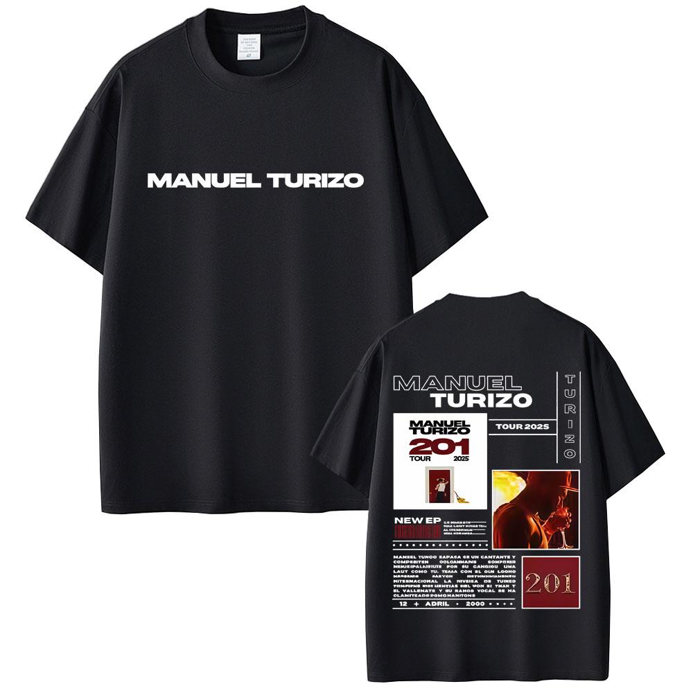 2025 Summer Rapper Manuel Turizo 201 Tour 2025 Men Women Hip Hop Fashion Pop Music Tshirts 100 Pure Cotton Printed Tshirt