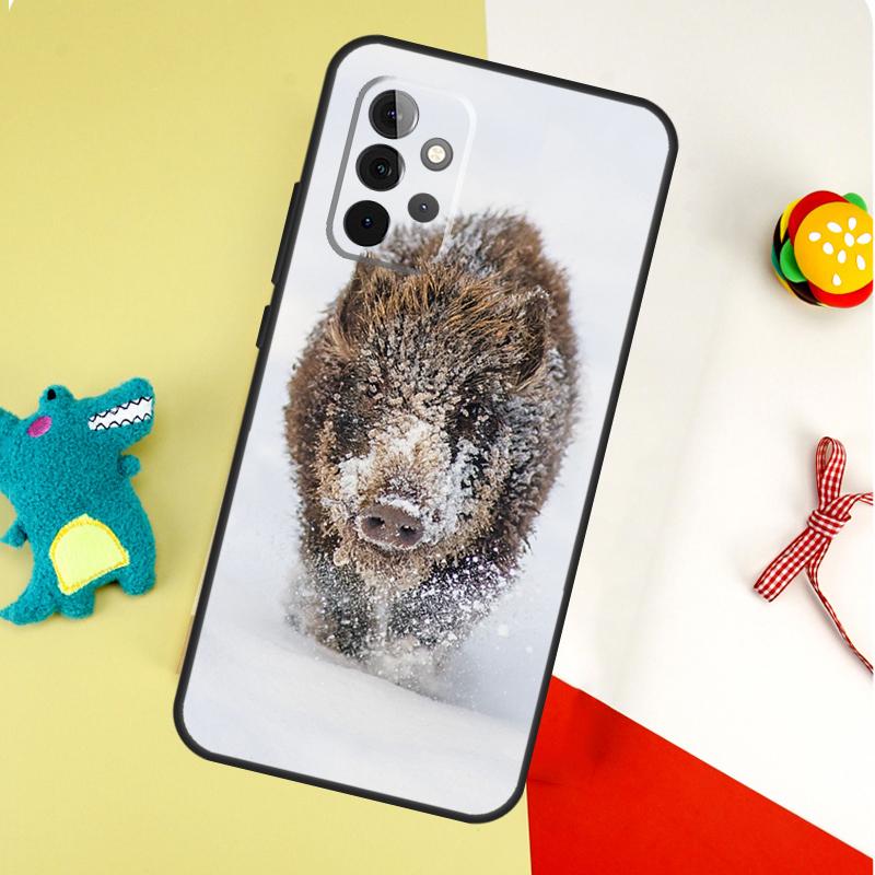 Wild Boar Pig Brown For Samsung Galaxy A55 A35 A15 A54 A34 A14 A53 A33 A13 A05 A06 A16 A22 A32 A52 Phone Case