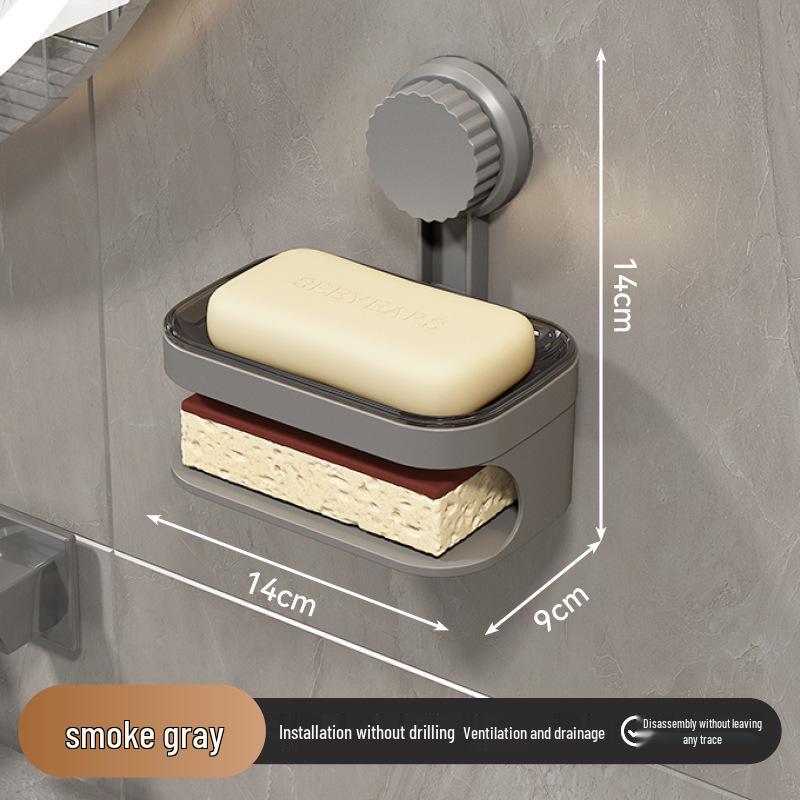 Wall-Mounted Suction Cup Soap Dish: Quick-Drying, Non-Slip, No-Punch Installation