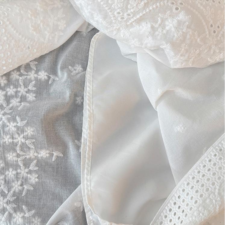 DIMANAF 2025 Summer Women New Skirts Flower Vintage Elastic Pleated Elegant White Skirts Lace High Waist