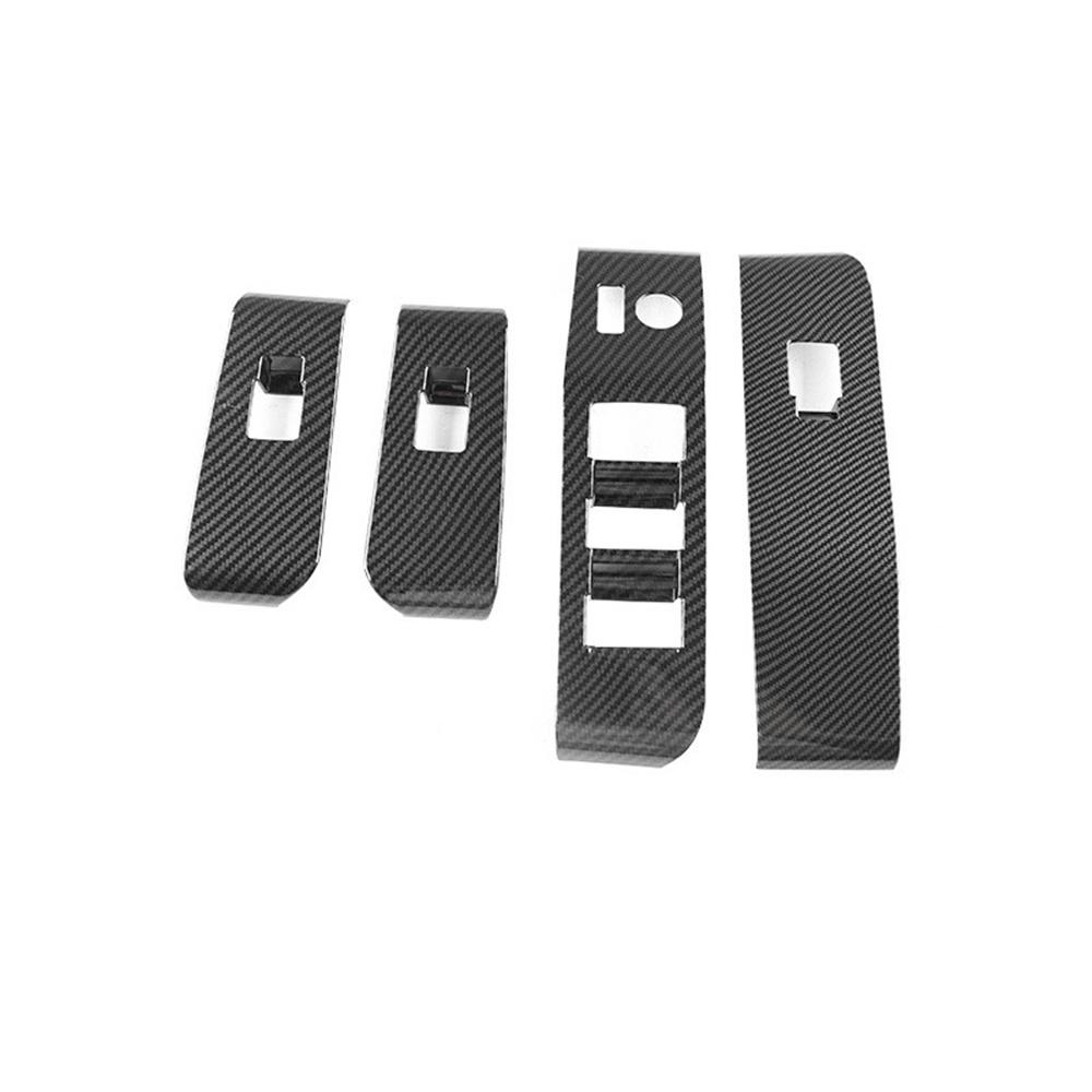 4pcs Carbon Fiber Style Window Lift Switch Cover Trim For Toyota Highlander 2020-2022 Left-hand-driver only