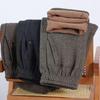 Women's High-Waisted Fleece-Lined Pants for Mature Women - Loose, Elastic Straight-Leg Design In Solid Colors