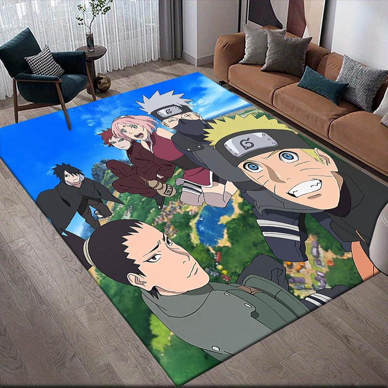 Naruto Anime Collection Square Area Rug, Non-Slip Floor Mat for Home Office, Perfect Gift for Naruto Fans.chl
