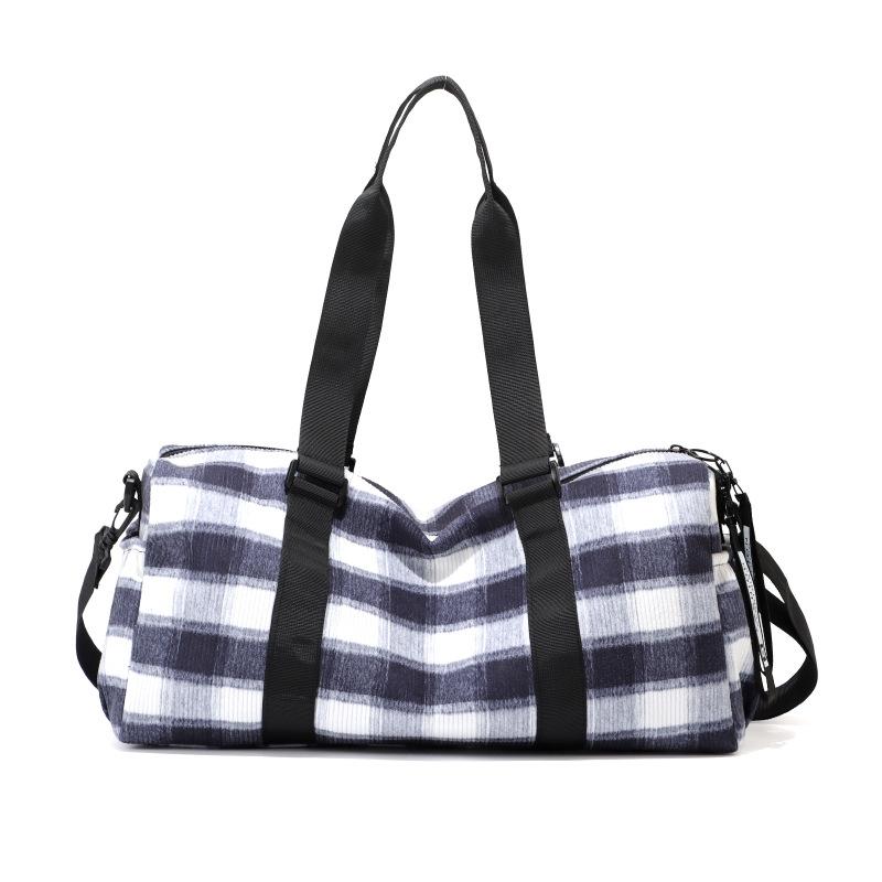 Women's fashion hand-held underarm bag plaid go out to play leisure travel bag short-distance outdoor picnic storage bag