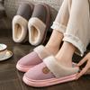 Cotton slippers winter women's new home thick bottom non-slip warm waterproof outer wear cotton drag men's slippers