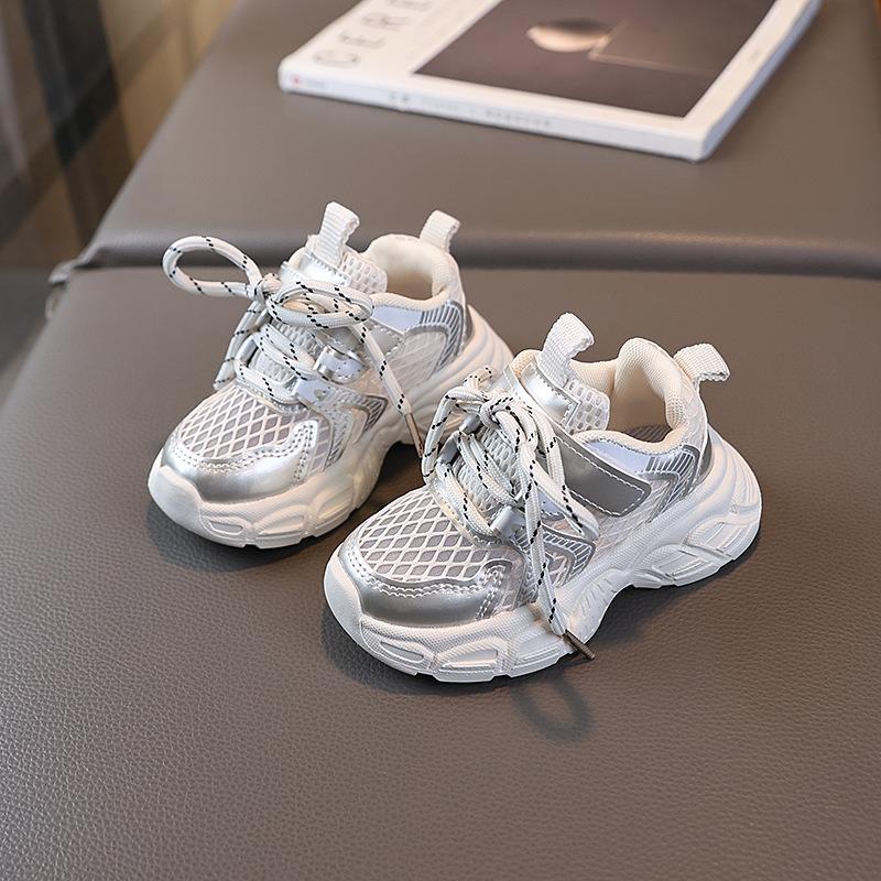 Kids shoes summer new children's sports shoes boys' single mesh breathable baby shoes fashionable trendy girls' dad shoes