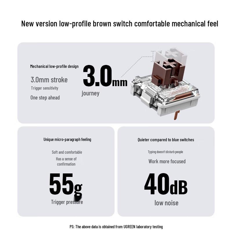 UGREEN KU102 Wireless Bluetooth Low-Profile Mechanical Keyboard