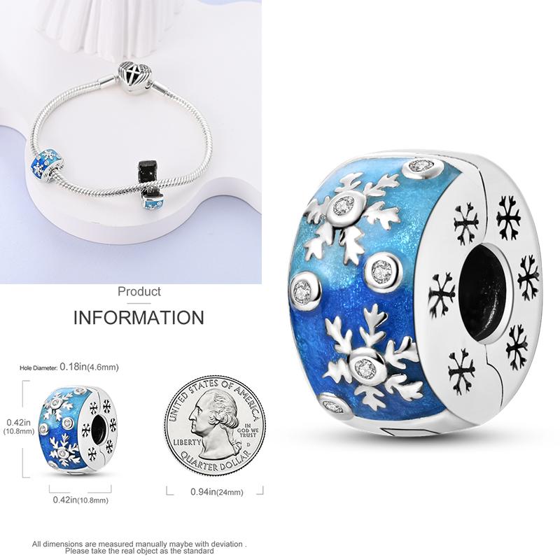 Cat Butterfly Daisy CZ Pave Clip Charm Bead Components Positioning Buckle Copper Metal Silicone Spacer Bead Components Compatible With Authentic