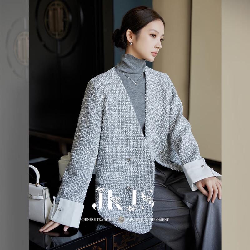 JK&JS Damen High-Waist Gerade Weitbeinige Freizeithose