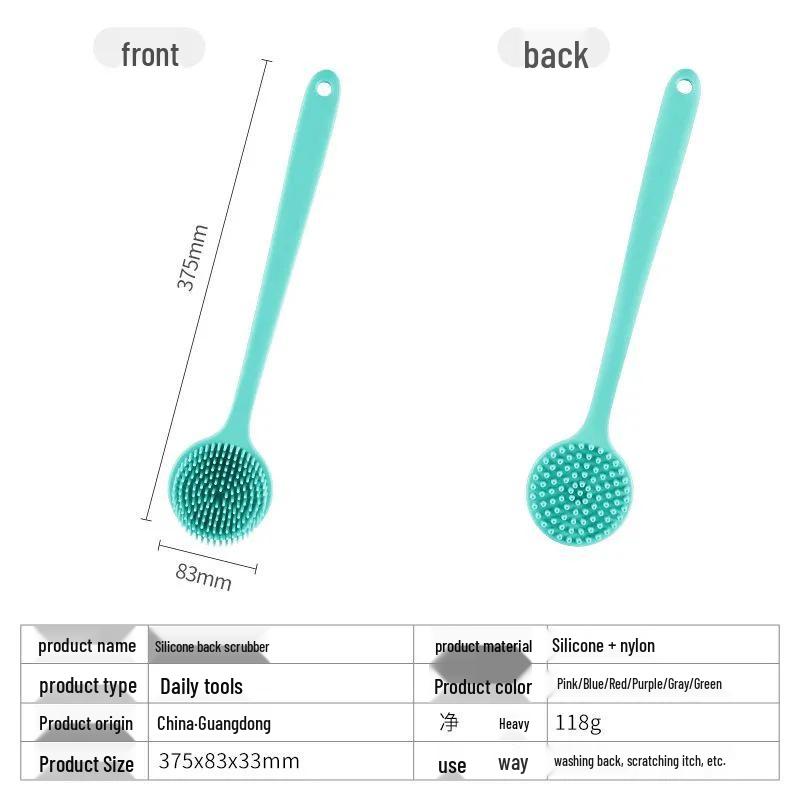 Long-Handle Soft Bristle Double-Sided Back Scrubber