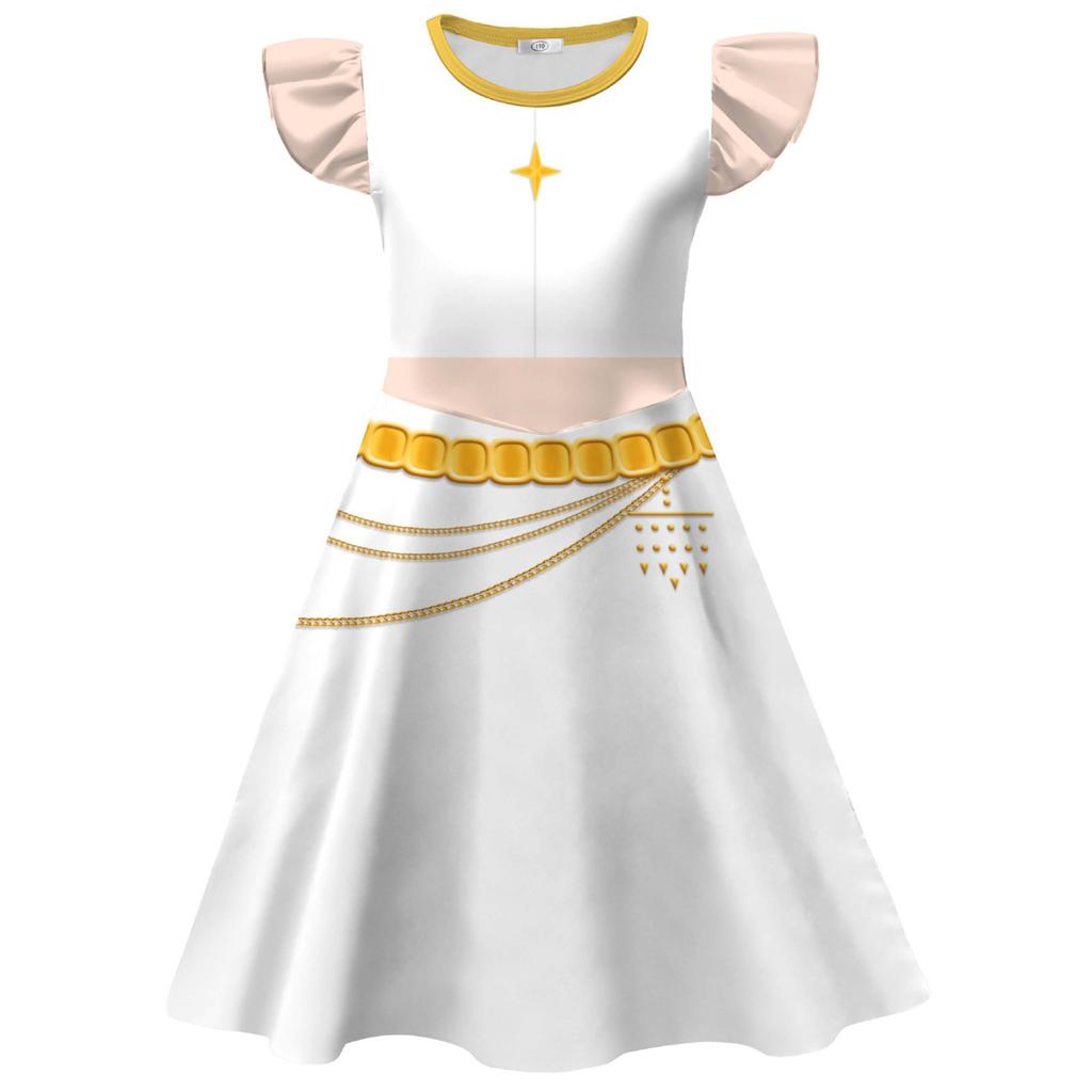 Cute Fashionable Flying Sleeve Dress Kpop Witch Hunting Group Cosplay Children's Dress Little Girl Princess Dress