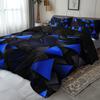 Geometric Triangle Duvet Set Blue Digital Print Three-Piece Set For Home And Dormitory Decoration