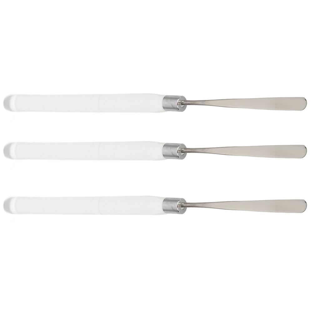 3pcs Makeup  Spatula Color Blending Stainless Steel Transparent Handle Nail Gel Spatula St