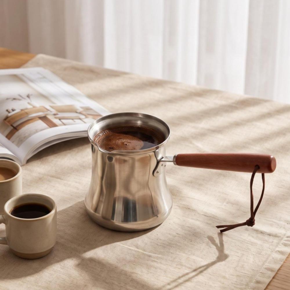Stainless Steel Turkish Coffee Pot 250/350/550/720ml Milk Pitcher Butter Warmer  Brewing Tea