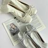 Серебристые балетки женские весенние новые туфли слипоны с бантом-бабочкой круглый носок резиновая подошва простой стиль повседневные лоферы