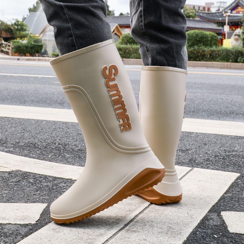 Men's Waterproof Fishing Boots High Top Non-Slip Rubber Rain Boots Lightweight Kitchen Work Sho