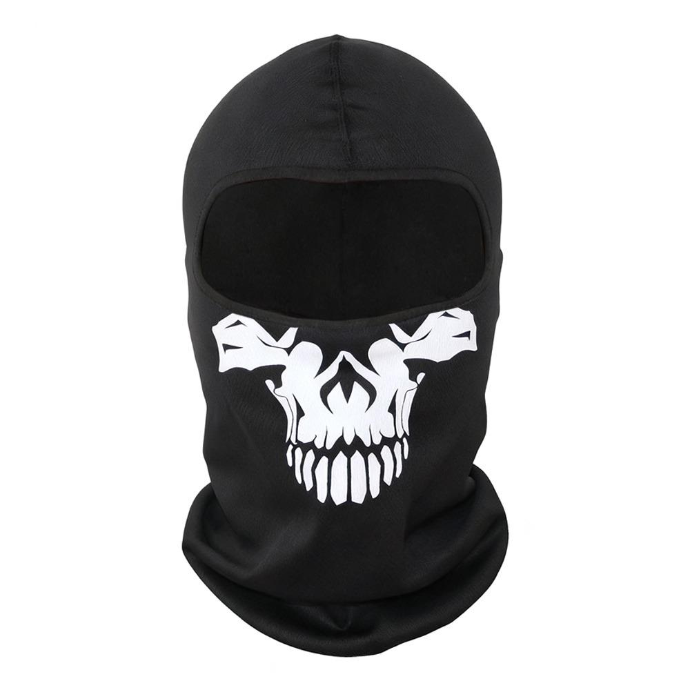Skull Print Bicycle Balaclava Windproof Anti-UV Motorcycle Full Face Mask Full Face Design Neck Warmer Full Face Mask
