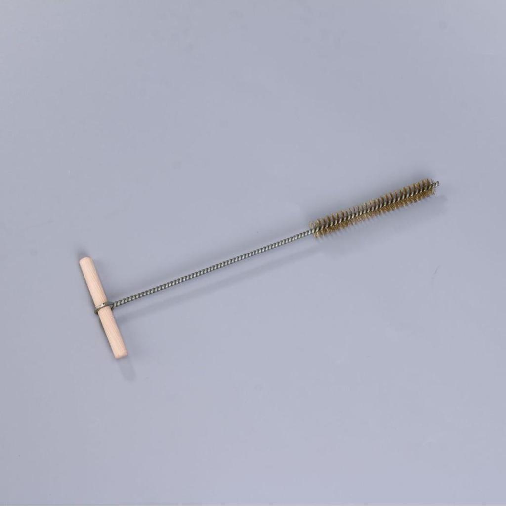 Wood Handle Copper Wire Pipe Brush - Rust Removal, Polishing, Deburring Steel Wire Brush