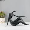 Yoga-Figuren Statue Abstraktes Kunstwerk Ornamente Schreibtischdekoration Minimalistische Yoga-Figur Harzskulptur Moderne Wohnkultur