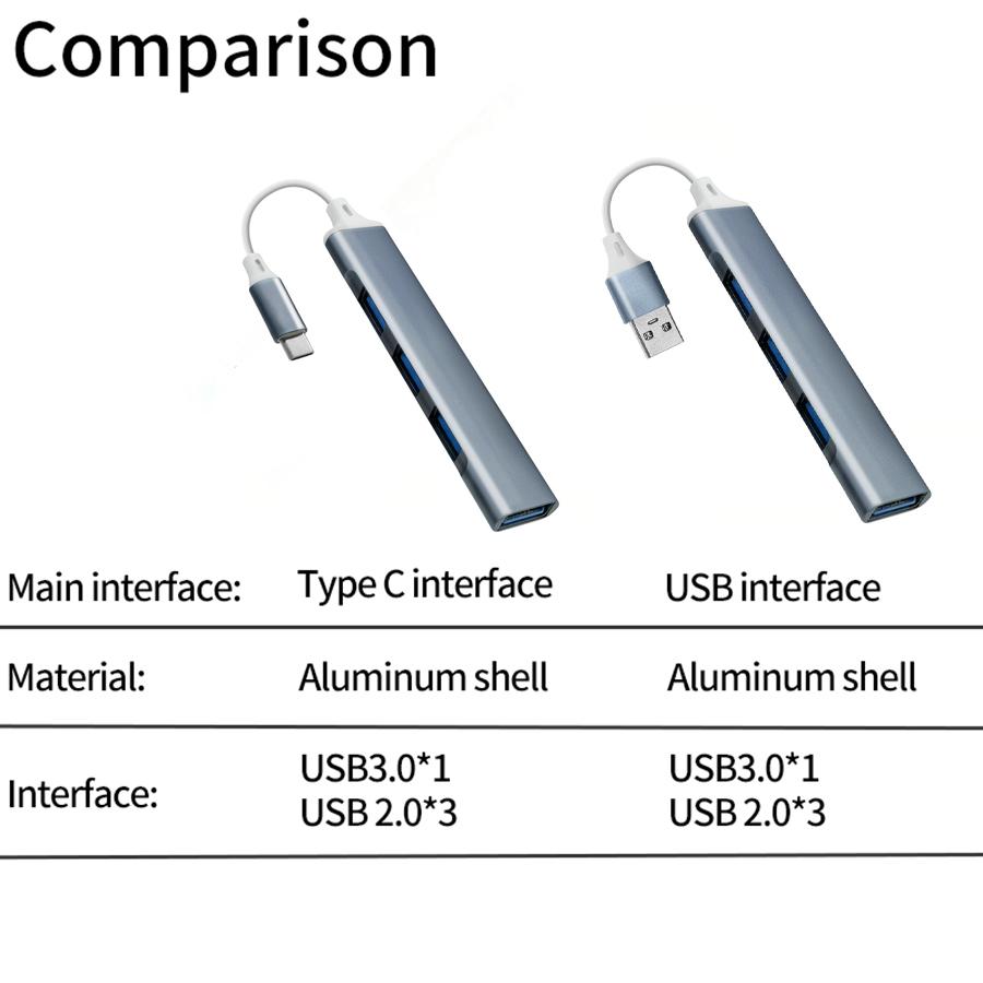 4Port USB 3.0 Hub USB Hub High Speed Type C Splitter 5Gbps For PC Computers Accessories Multiport HUB 4 USB 3.0 2.0 Ports