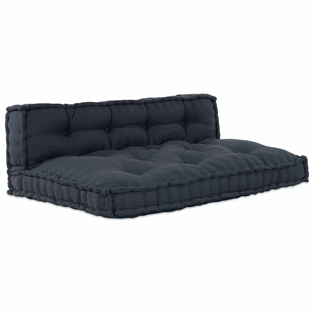 Pallet Sofa Cushion Set 2 Pcs Anthracite 120 X 80 X 38 Cm Fabric