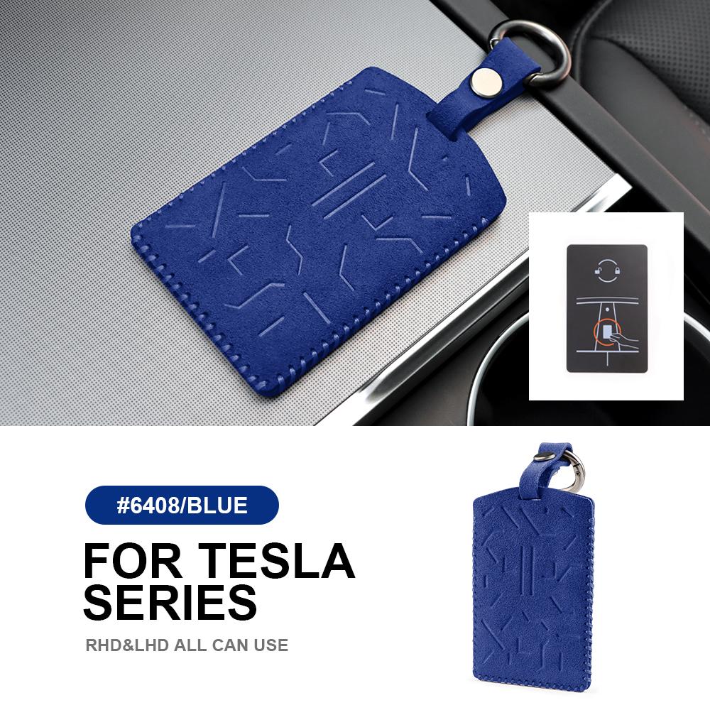 Italian Top Suede Remote Car Key Case Cover for Tesla Model 3 2017-2025 2025 Highland 2025 Model Y Juniper 2025 Model X Model S