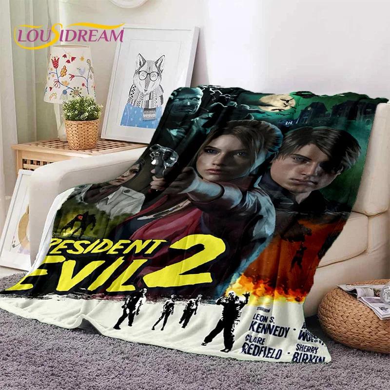 3D Lastest Horro Games R-Resident Evil Soft Flannel Blankets,Throw Blanket Comfortable for Picnic Beds Sofa Home Bedroom Kids