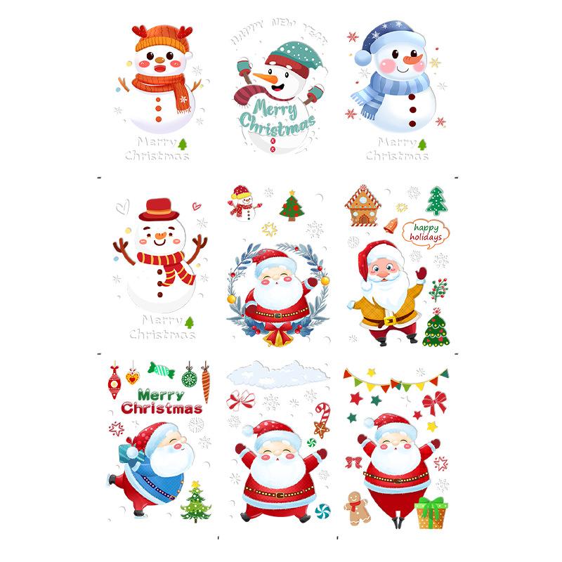 Weihnachtsmann, Schneemann, Atmosphärendekoration, Elektrostatische Fensterdekorationen, Glas- und Fensteraufkleber