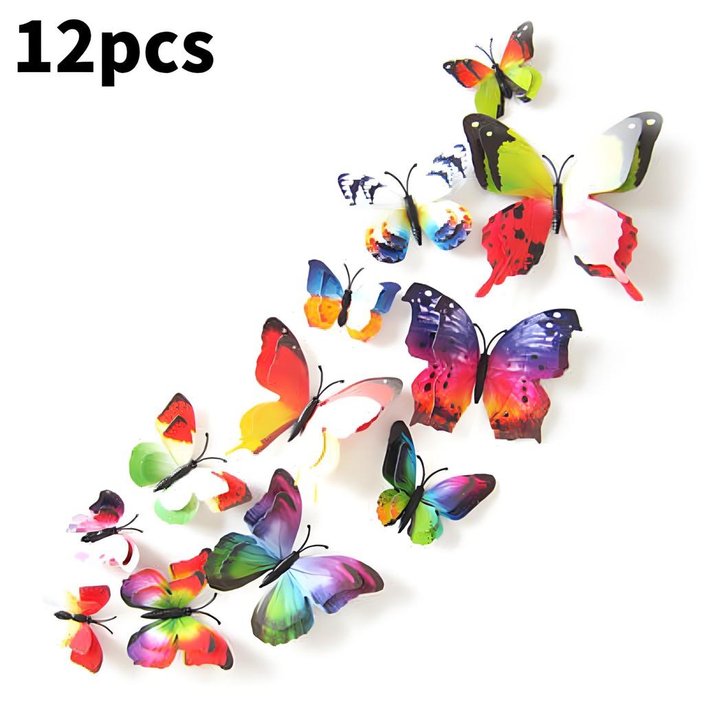 

Colorful Butterfly Simulation 3d Wall Sticker Living Room Bedroom Decorating Rainbow