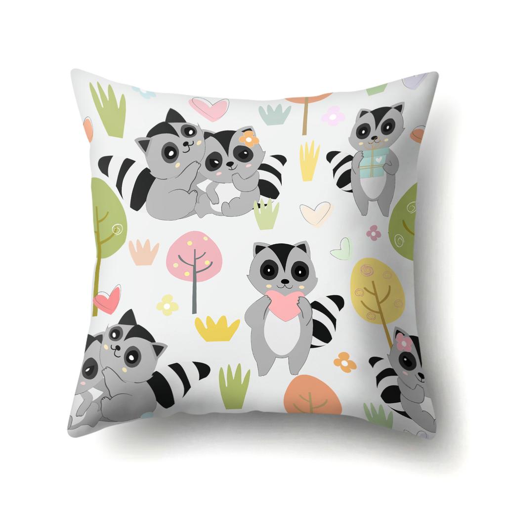 Tier Geometrische Figur Einseitiger Kissenbezug Büro Umarmungskissenbezug Taillenkissenbezug Polyester Einfacher Sofakissenbezug