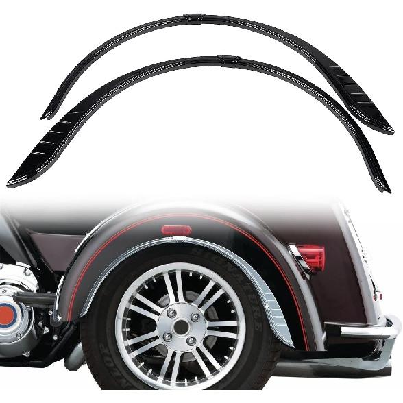 

Chrome Rear Fender Flares Skirts Trim Accents for Harley Touring Street Glide Trike FLHXXX 2010-2011 Tri Glide Ultra Classic FLHTCUTG 2009-2022 чёрный