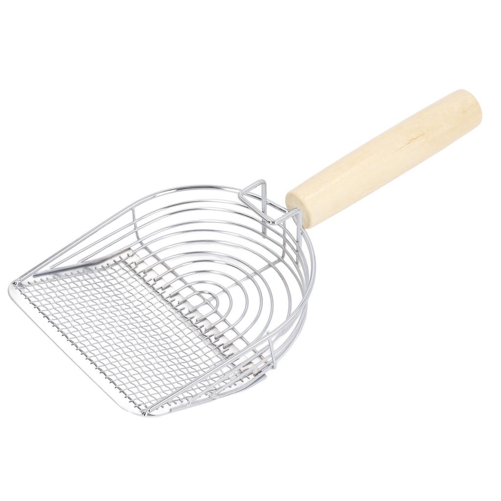 Cat Litter Scoop Grid Oval Mesh Sifting Ergonomic Handle Stainless Steel Kitten Litter Shovel for