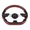 13in Car Steering Wheel PU Sporty Look Enhanced Grip Race Style Steering Wheel for 6 Hole Steering Wheel Hub Adapter