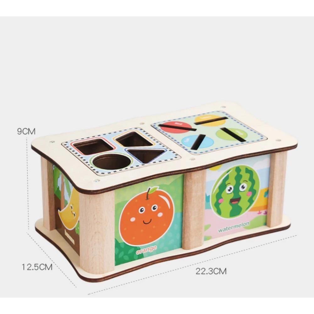 Montessori Color Shape Sorting Box Wooden Toys Color Shape Cognition Preschool Early Learning Educational Toys Gifts for Kids